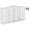 vidaXL Paniers &agrave; gabions arqu&eacute;s 8 pcs 300x50x160/180 cm fer galvanis&eacute;