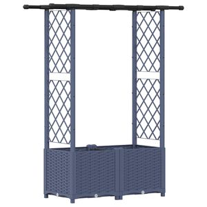 vidaXL Lit &Eacute;lev&eacute; avec Treillis et Toit Gris 124,5 x 40 x 136 cm PP