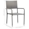 vidaXL Ensemble &agrave; manger de jardin 3 pcs Gris