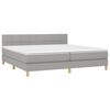 vidaXL Sommier &agrave; lattes de lit matelas LED Gris clair 200x200 cm Tissu