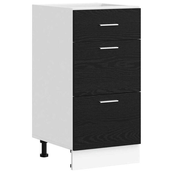 vidaXL Meuble de cuisine bas avec tiroir Ch&ecirc;ne noir 40 x 46 x 81,5 cm