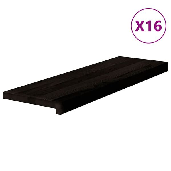 vidaXL Marches d'escalier 16 pcs marron fonc&eacute; 80x25x2 cm ch&ecirc;ne massif