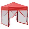 vidaXL Tente de r&eacute;ception pliable avec parois Rouge 2x2 m