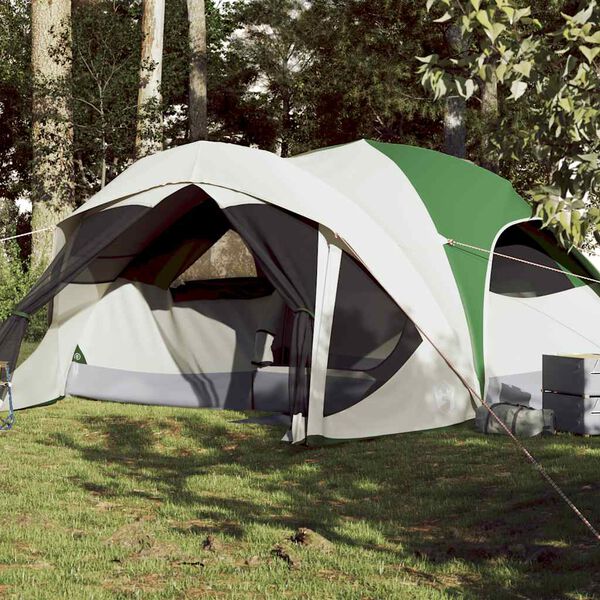 vidaXL Tente de cabine familiale 6 personnes vert imperm&eacute;able