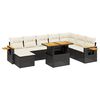 vidaXL Salon de jardin 9 pcs avec coussins noir r&eacute;sine tress&eacute;e