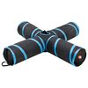 vidaXL Tunnel pour chats &agrave; 4 voies Noir et bleu 132 cm Polyester