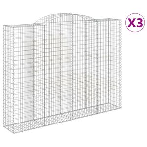 vidaXL Paniers &agrave; gabions arqu&eacute;s 3 pcs 300x50x220/240 cm fer galvanis&eacute;