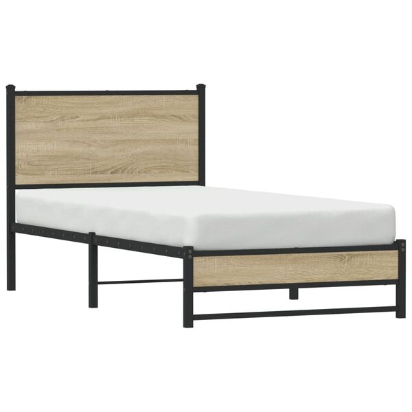 vidaXL Cadre de lit en métal sans matelas chêne sonoma 80x200 cm