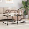 vidaXL Table basse avec dessus en verre noir 98,5x50x40 cm acier