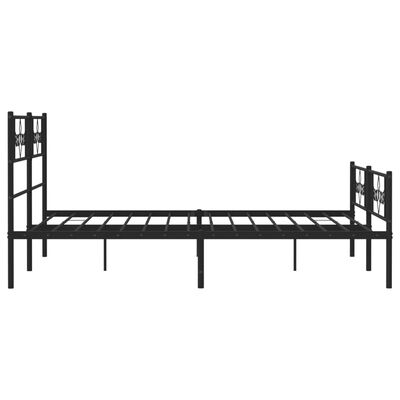 vidaXL Cadre de lit métal sans matelas avec pied de lit noir 120x200cm