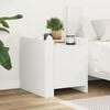 vidaXL Table de chevet blanc 45x50x50 cm bois d&rsquo;ing&eacute;nierie