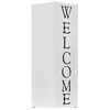 vidaXL Porte-parapluie Welcome Acier Blanc