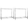 vidaXL Porte-pneus &agrave; 2 niveaux 2 pcs Argent&eacute; 110x40x110 cm Acier