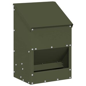 vidaXL Mangeoire pour poules Vert olive 21 x 16 x 33 cm