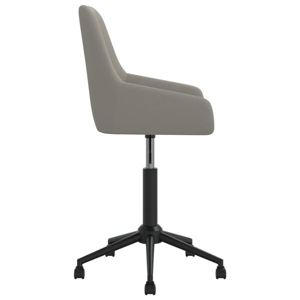 vidaXL Chaise pivotante de bureau Gris clair Velours