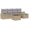 vidaXL Ensemble de canap&eacute; de jardin 6 pc Beige polyrotin
