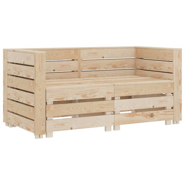 vidaXL Canap&eacute; palette &agrave; 2 places de jardin Bois