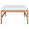 vidaXL Salon de jardin 3 pcs avec coussins crème Bois de teck