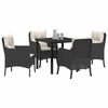 vidaXL Ensemble de salle &agrave; manger pour jardin 5 pcs Noir polyrotin