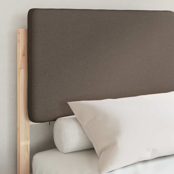vidaXL Cadre de lit avec t&ecirc;te de lit rembourr&eacute;e Taupe 135 x 190 cm