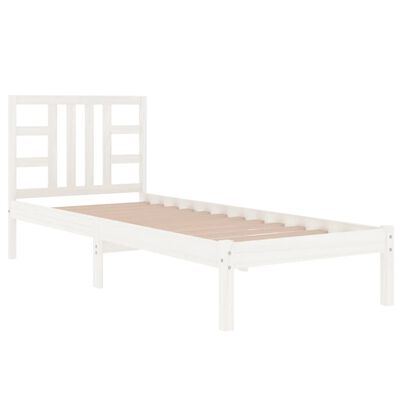 vidaXL Cadre de lit sans matelas blanc 100x200 cm bois massif