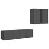 vidaXL Ensemble de meubles TV 4 pcs Gris Bois d&rsquo;ing&eacute;nierie