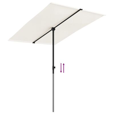 vidaXL Parasol de jardin avec mât en aluminium 2x1,5 m Blanc sable