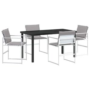 vidaXL Ensemble de salle &agrave; manger pour jardin 5 pc Blanc