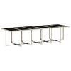 vidaXL Ensemble &agrave; manger de jardin et coussins 13 pcs gris clair rotin