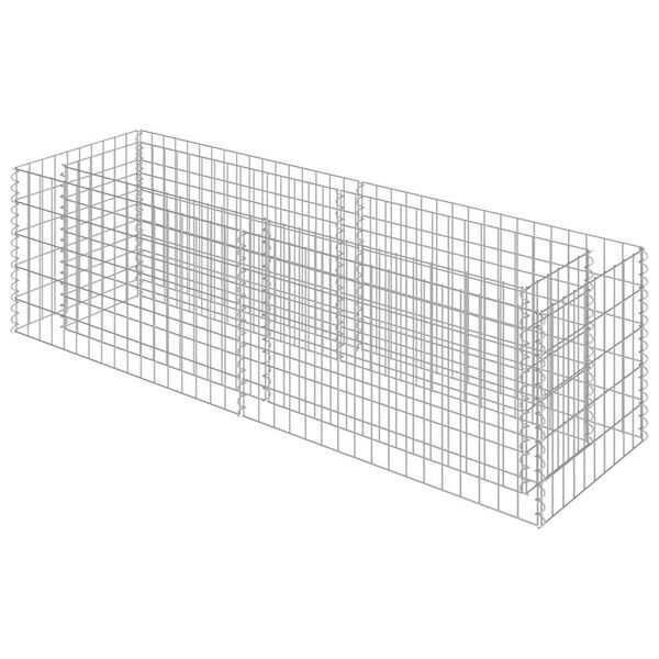 vidaXL Lit sur&eacute;lev&eacute; &agrave; gabion Acier galvanis&eacute; 180x50x50 cm
