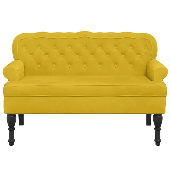 vidaXL Banc avec dossier jaune 119,5x64,5x75 cm velours
