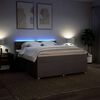 vidaXL Sommier &agrave; lattes de lit avec matelas Taupe 180x200 cm Tissu