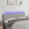 vidaXL T&ecirc;te de lit &agrave; LED Gris clair 144x5x78/88 cm Tissu
