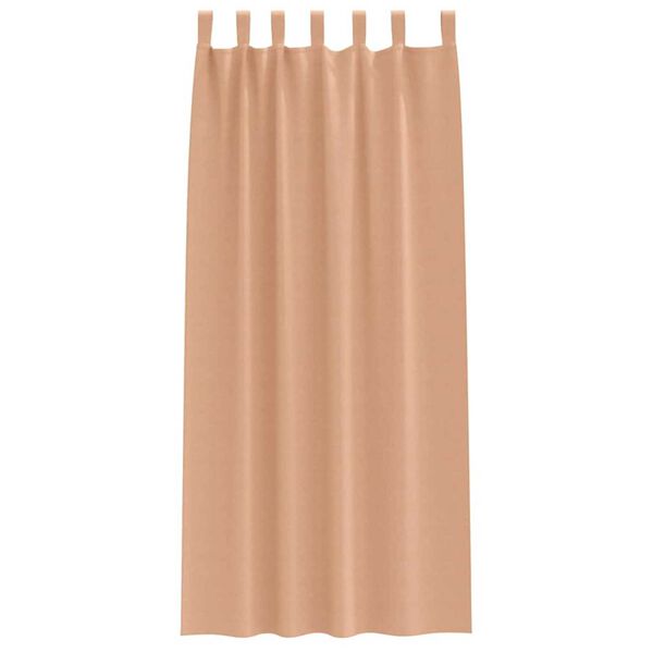 vidaXL Rideaux occultants avec anneaux 2 pcs Marron Clair 225 x 140 cm