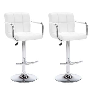 vidaXL Tabourets de bar lot de 2 blanc similicuir