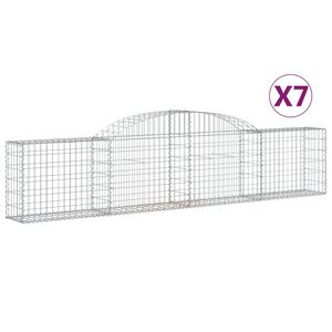 vidaXL Paniers &agrave; gabions arqu&eacute;s 7 pcs 300x30x60/80 cm Fer galvanis&eacute;