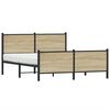 vidaXL Cadre de lit en m&eacute;tal sans matelas ch&ecirc;ne sonoma 140x190 cm