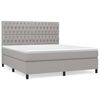 vidaXL Sommier &agrave; lattes de lit avec matelas Gris clair 180x200cm Tissu