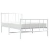vidaXL Cadre de lit métal sans matelas avec pied de lit blanc 90x200cm