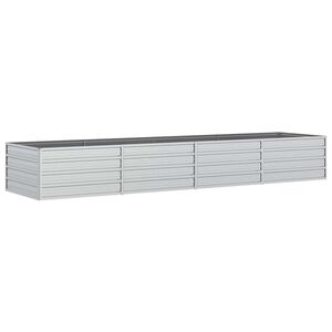 vidaXL Lit sur&eacute;lev&eacute; de jardin 320x80x45 cm Acier galvanis&eacute; Argent&eacute;