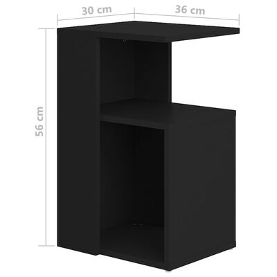 vidaXL Table d'appoint Noir 36x30x56 cm Aggloméré