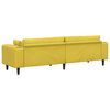 vidaXL Canap&eacute; avec coussin Jaune 250 x 77 x 76 cm Velours