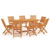 vidaXL Ensemble &agrave; manger de jardin 9 pcs Bois de teck massif