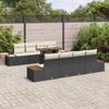 vidaXL Ensemble de canap&eacute; de jardin 9 pcs Noir Poly rotin