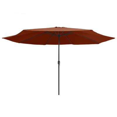 vidaXL Parasol de jardin avec mât en métal 390 cm terre cuite