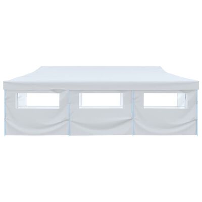 vidaXL Tente de réception escamotable avec 8 parois 3 x 9 m Blanc