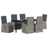 vidaXL Ensemble de salle &agrave; manger pour jardin 7 pcs Gris polyrotin