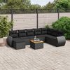 vidaXL Salon de jardin 9 pcs avec coussins noir r&eacute;sine tress&eacute;e