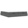 vidaXL Cadre de lit avec matelas avec matelas 2 pcs Gris Fonc&eacute; tissu