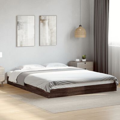 vidaXL Cadre de lit sans matelas chêne marron 150x200 cm